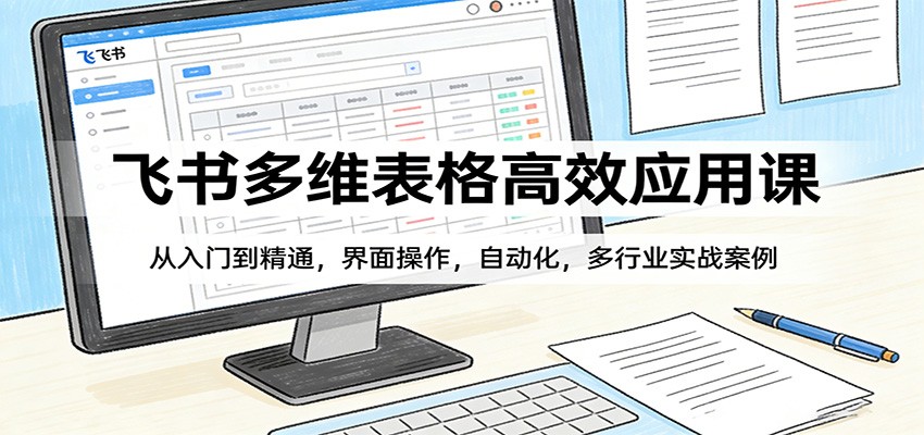 飞书多维表格高效应用课：从入门到精通，界面操作，自动化，多行业实战案例-摇钱树