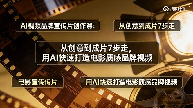 AI视频品牌宣传片创作课：从创意到成片7步走，用AI快速打造电影质感品牌视频-摇钱树
