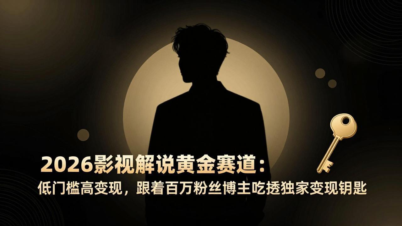 2026影视解说黄金赛道：低门槛高变现，跟着百万粉丝博主吃透独家变现钥匙-摇钱树