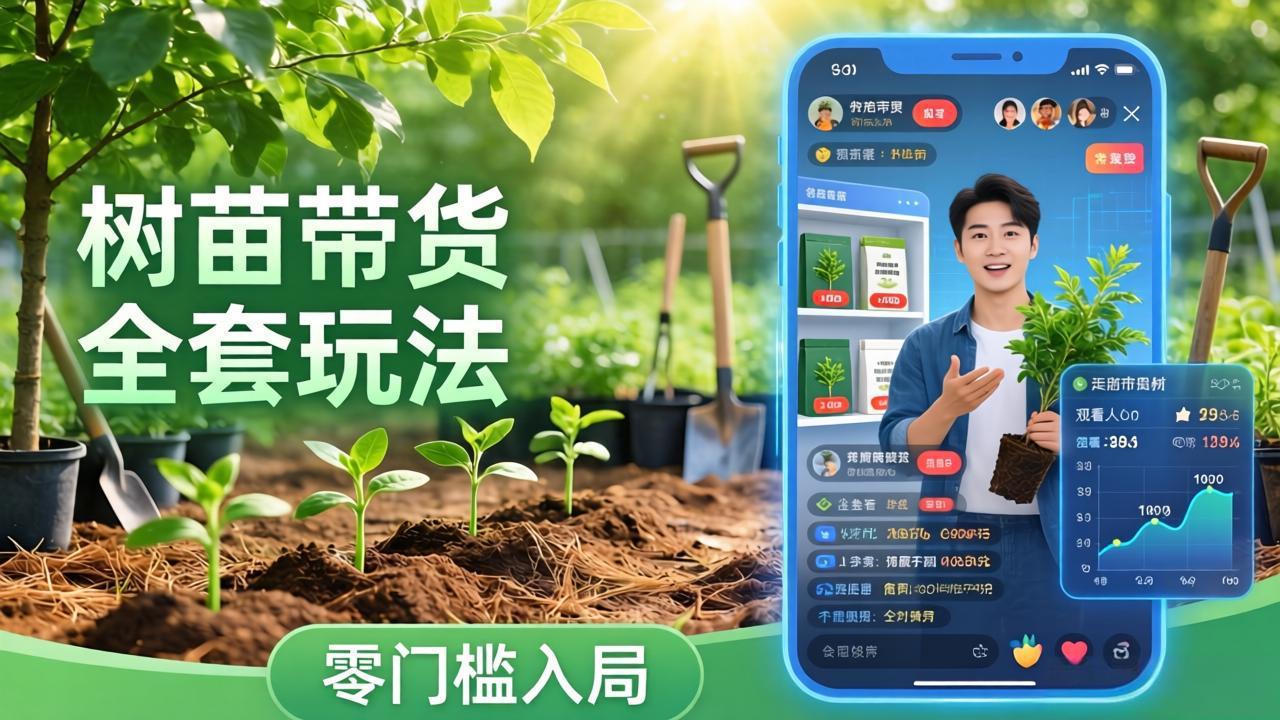 视频号AI树苗带货全套玩法：零门槛入局，掌握豆包、千问等AI工具制作树苗视频的全套流程-摇钱树