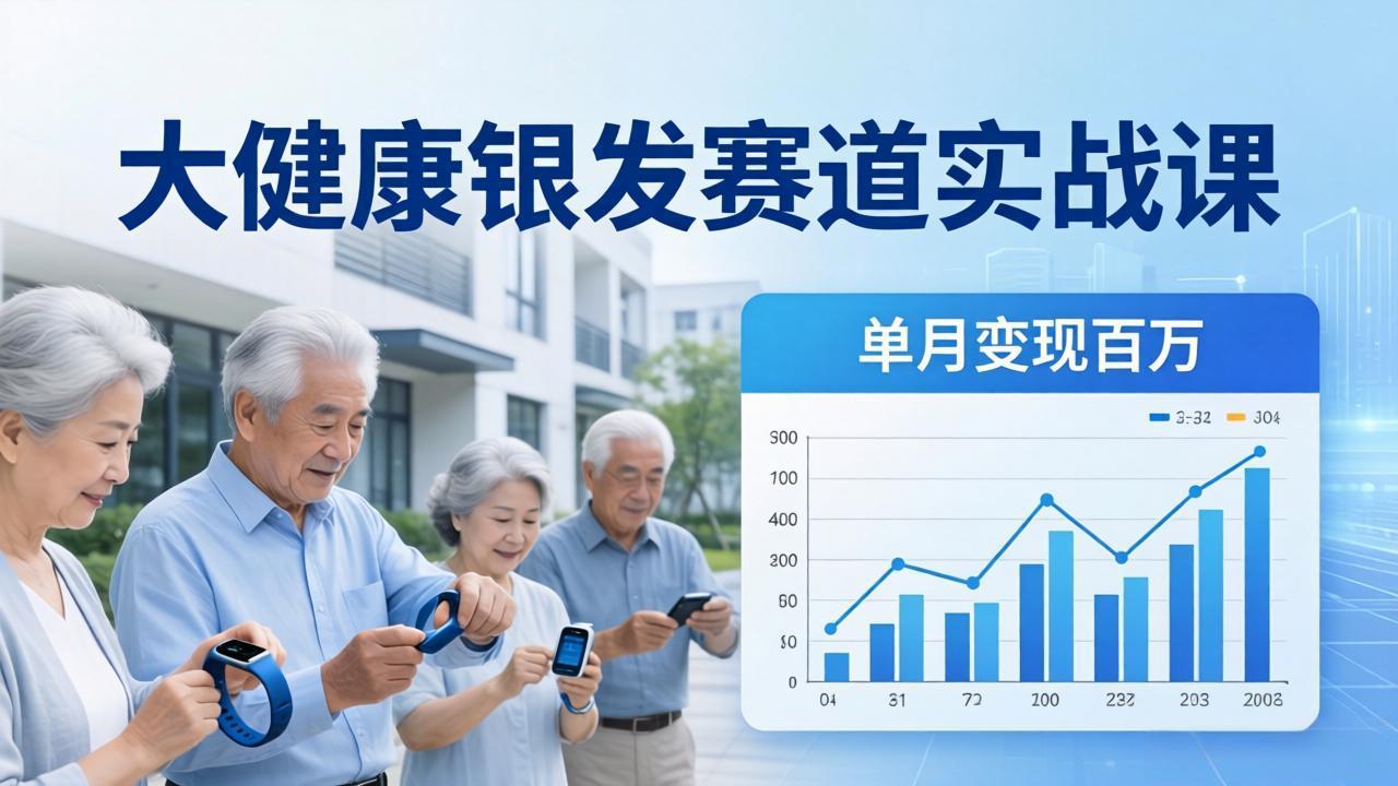 大健康银发赛道实战课:拆解视频号线索型 IP 单月变现百万逻辑,教你精准获客高效变现-摇钱树