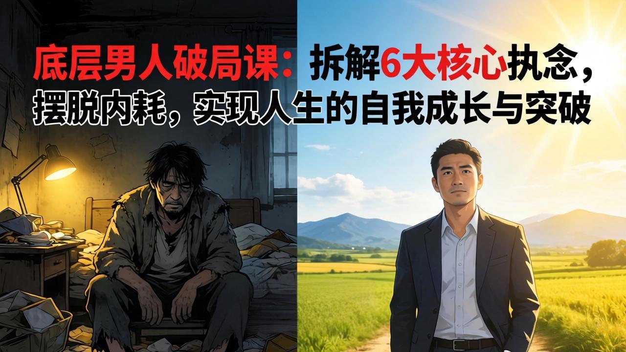 付费文章:底层男人破局课:拆解 6 大核心执念,摆脱内耗,实现人生的自我成长与突破-摇钱树
