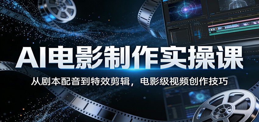 AI电影制作实操课：从剧本配音到特效剪辑，电影级视频创作技巧-摇钱树