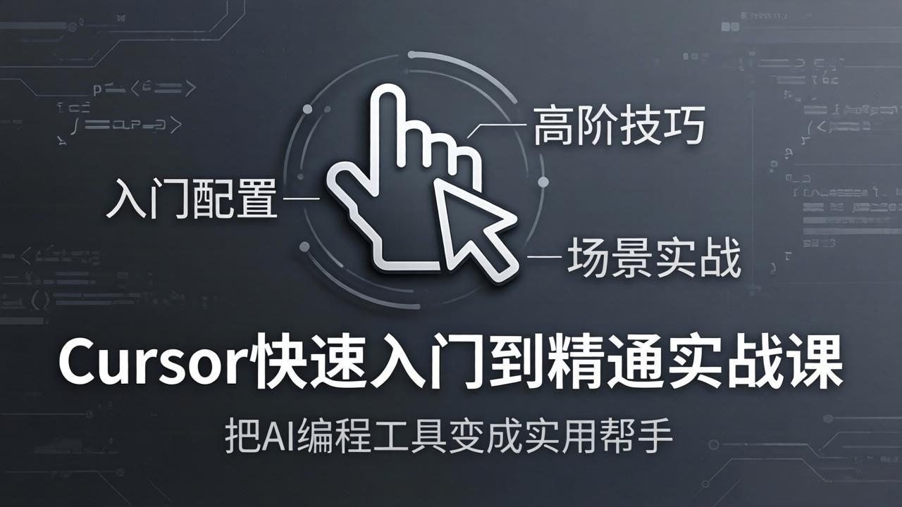Cursor快速入门到精通实战课:入门配置+高阶技巧+场景实战,把AI编程工具变成实用帮手-摇钱树
