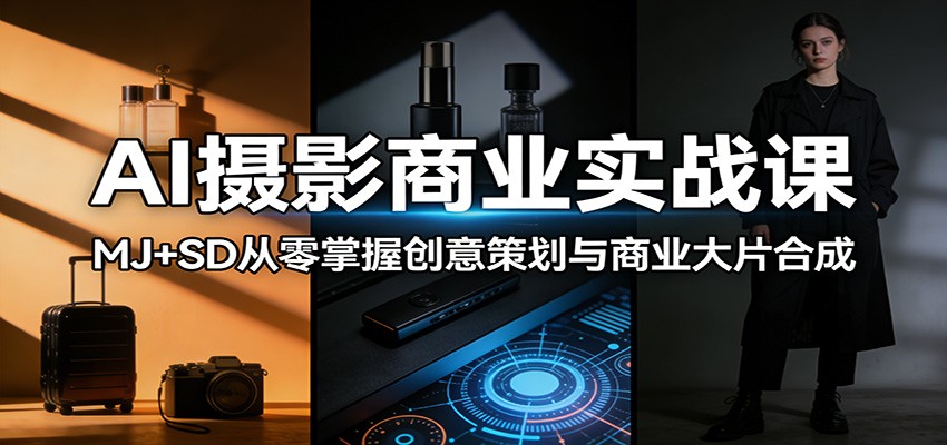 AI摄影商业实战课：MJ+SD从零掌握创意策划与商业大片合成-摇钱树