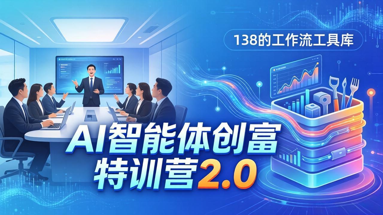 AI智能体创富训练营2.0:3天闭门直播+视频课+工具库,从0到1搭建智能体附138个工作流-摇钱树