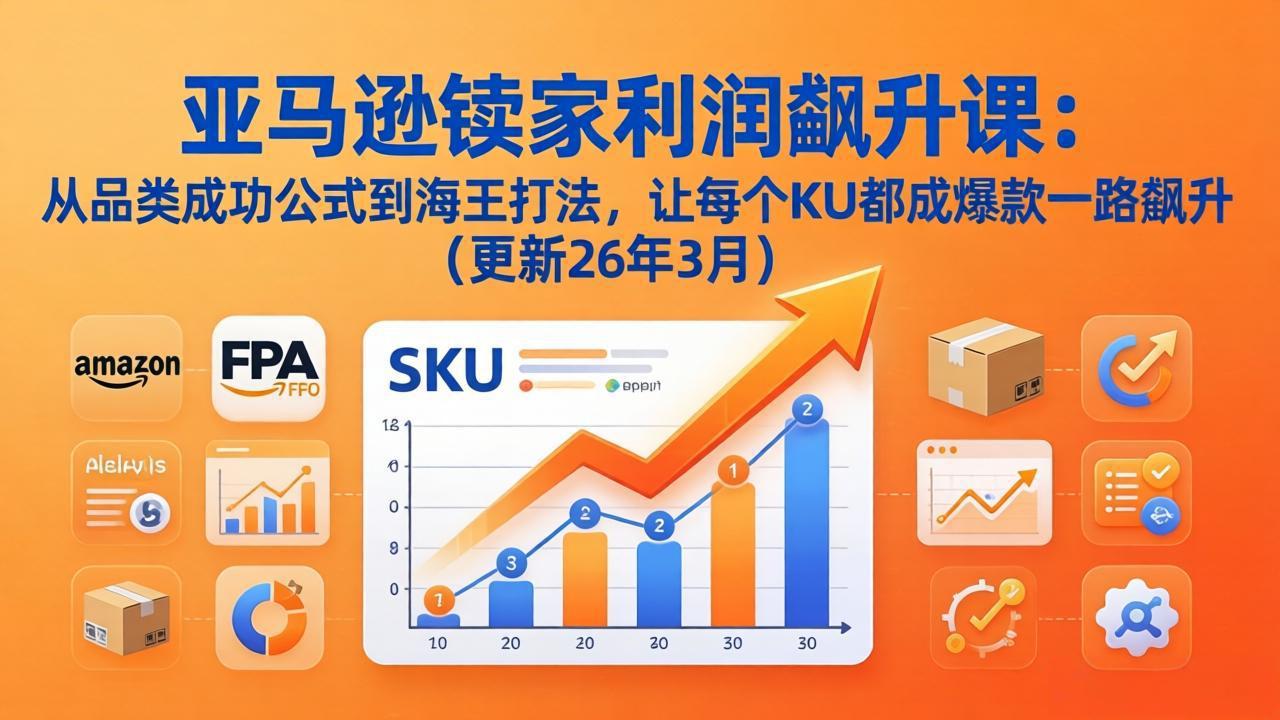 亚马逊卖家利润飙升课：从品类成功公式到海王打法，让每个SKU都成爆款一路飙升(更新26年3月-摇钱树