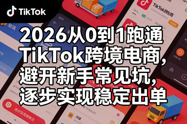 2026从0到1跑通TikTok跨境电商,避开新手常见坑,逐步实现稳定出单-摇钱树