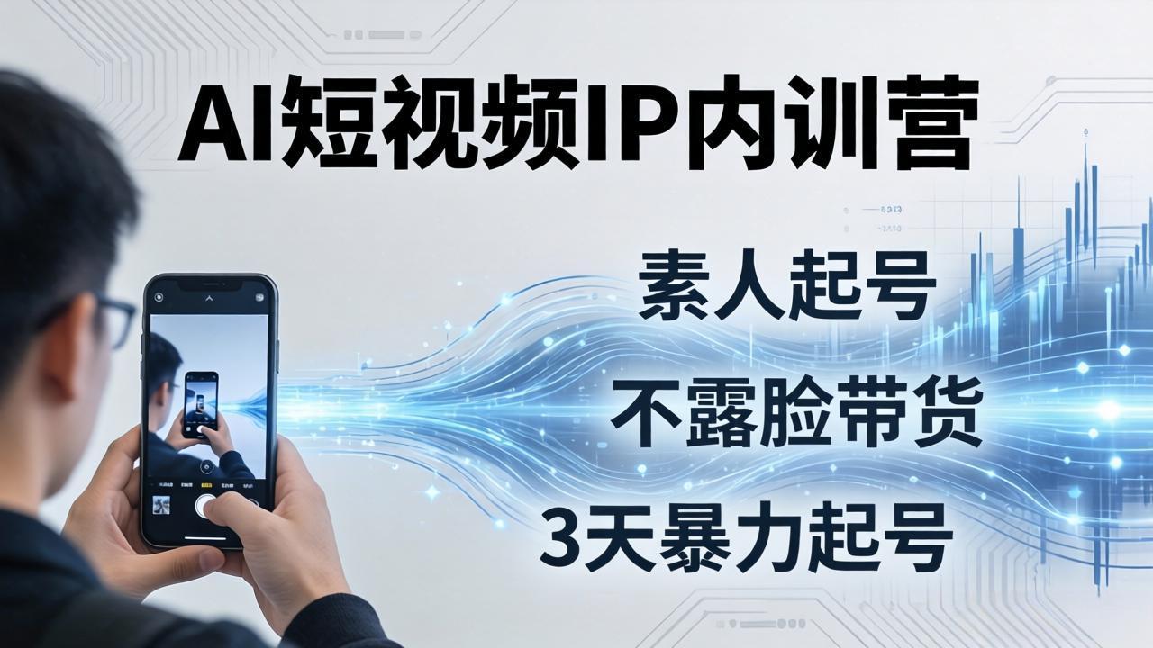2026AI短视频IP内训营：从素人起号到不露脸带货，3天暴力起号全流程拆解-大甫网创-助力打造属于自己的超级个体-甫仁小站