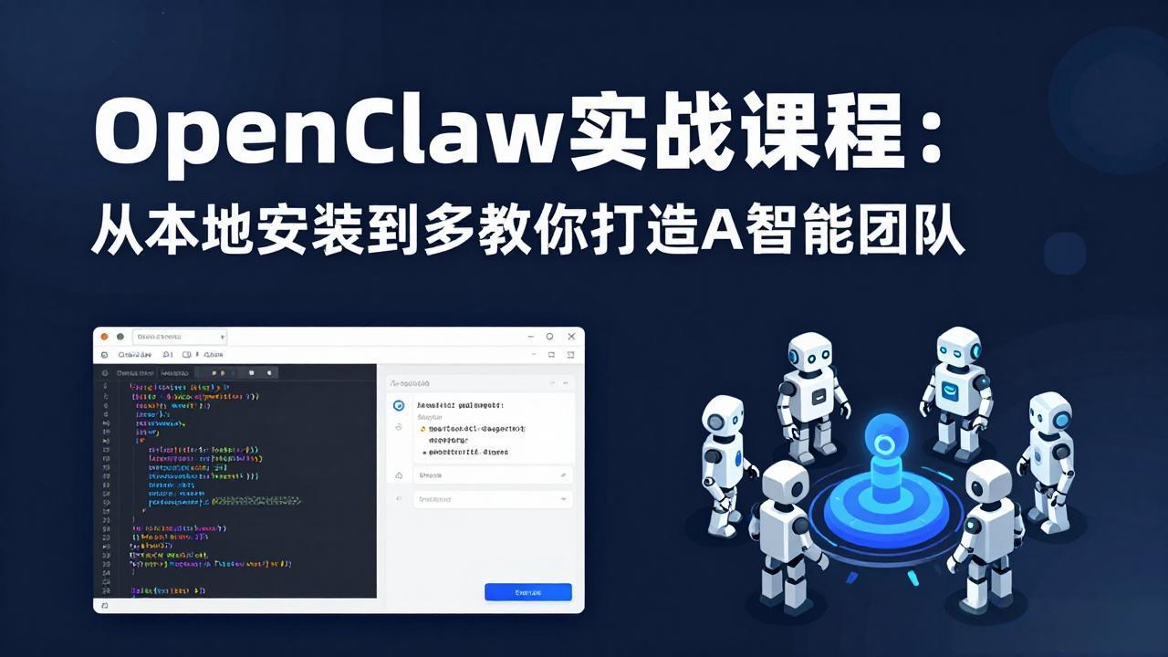 OpenClaw实战课程:从本地安装到多Agent协同,手把手教你打造AI智能团队-聚豪云创