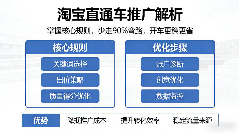 淘宝直通车推广解析,掌握核心规则,少走90%弯路,开车更稳更省-摇钱树