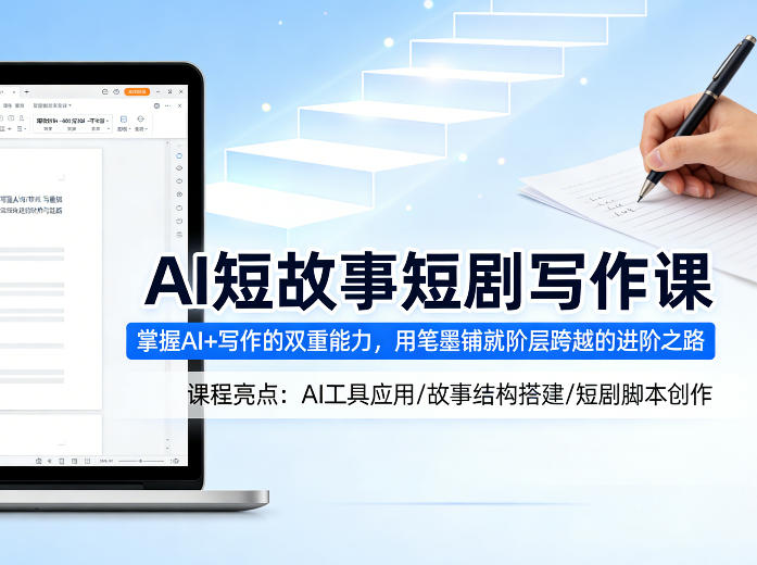 AI短故事短剧写作课，掌握AI+写作的双重能力，用笔墨铺就阶层跨越的进阶之路-摇钱树