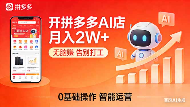 开一家拼多多AI店，月入2W+，无脑赚，告别打工，附SOP手册-财哥网创-全网最新项目自助网站