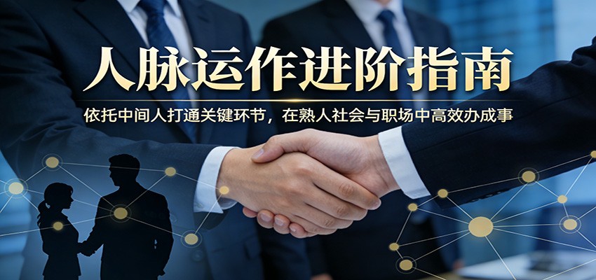 付费文章：人脉运作进阶指南，依托中间人打通关键环节，在熟人社会与职场中高效办成事-摇钱树