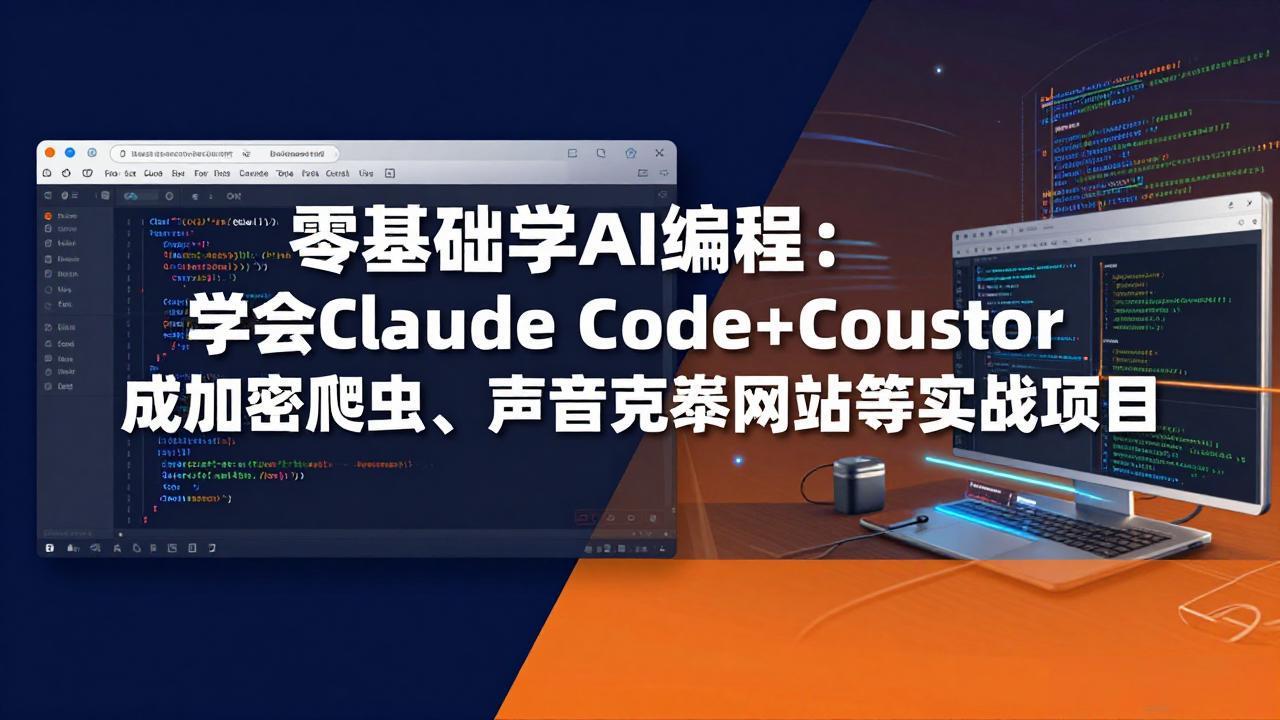 零基础学AI编程：学会Claude Code+Cursor完成加密爬虫、声音克隆网站等实战项目-摇钱树