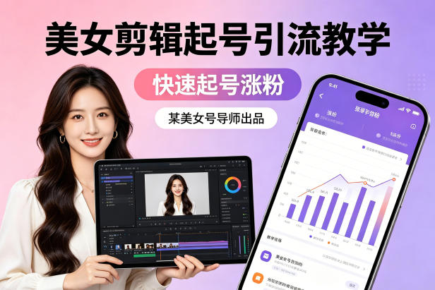 某美女号导师出品：美女剪辑起号引流教学，快速起号涨粉-摇钱树