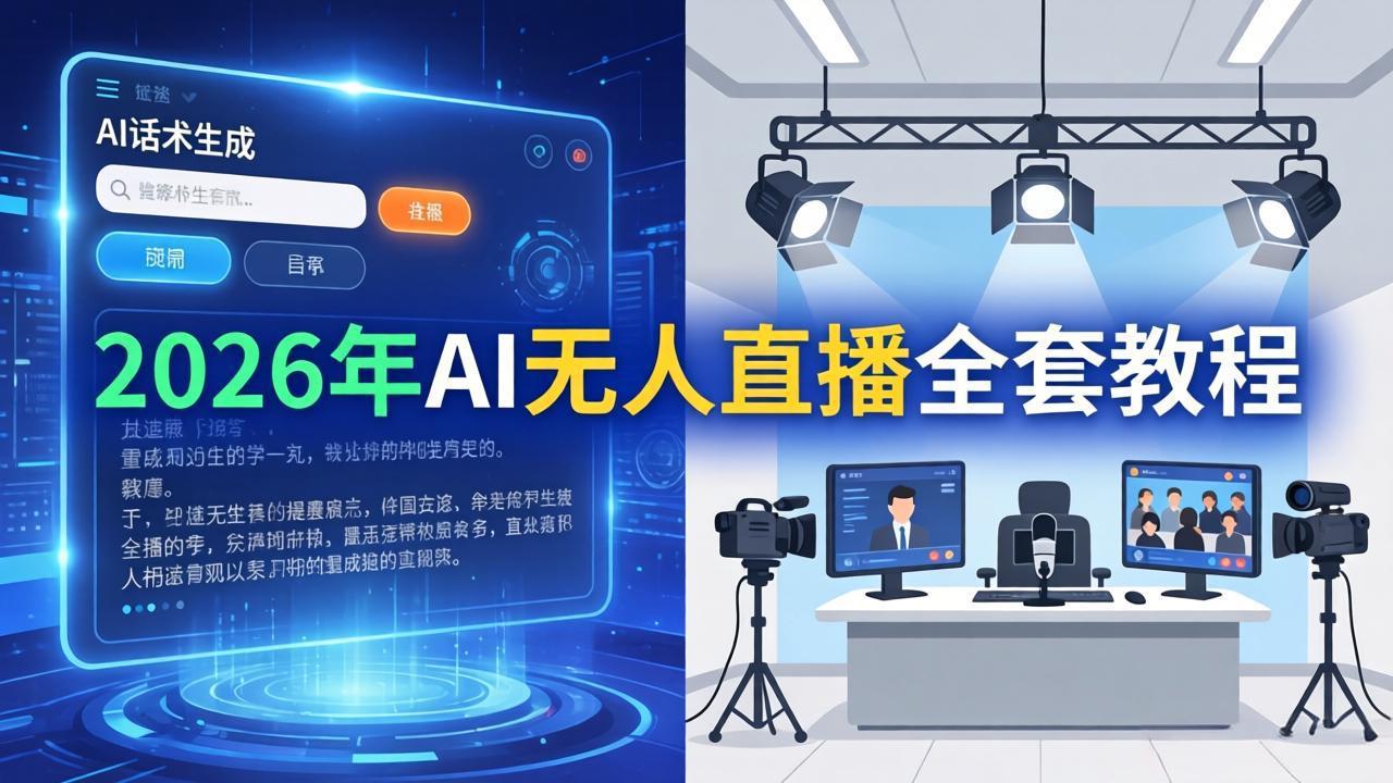 2026年AI无人直播全套教程：OBS安装+软件配置+直播间搭建+话术生成+一键开播实操-摇钱树