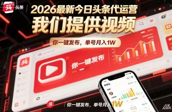 今日头条躺賺模式，你9我1，操作简单，一键发布，单机日入数百，长期合作【揭秘】-摇钱树