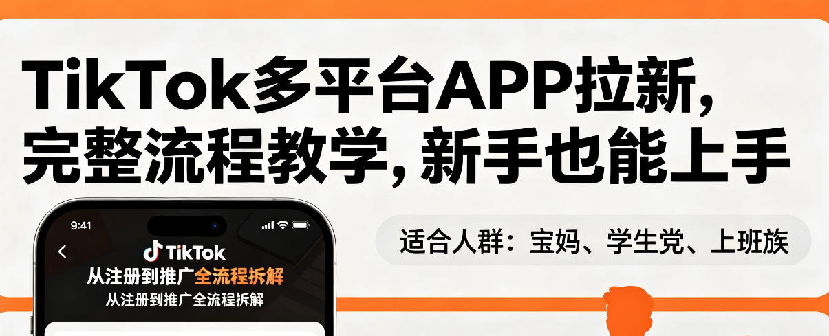 TikTok多平台APP拉新,完整流程教学,新手也能上手,轻松出海搞美金-摇钱树