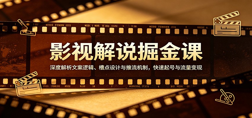 影视解说掘金课：深度解析文案逻辑、槽点设计与推流机制，快速起号与流量变现-创业攻略