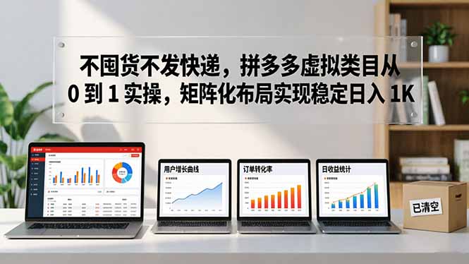 不囤货不发快递，拼多多虚拟类目从 0 到 1 实操，矩阵化布局实现稳定日入 1K-摇钱树
