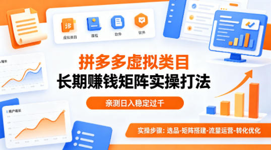 做拼多多虚拟类目想长期賺钱？这套矩阵实操打法，亲测日入稳定过千【揭秘】-摇钱树