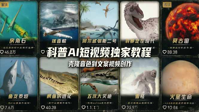科普造物主AI短视频独家教程：从软件安装、壳隆音色到文案视频创作，零基础快速做爆款-摇钱树