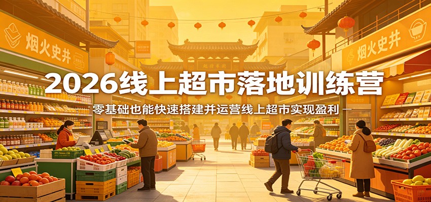 2026线上超市落地训练营,零基础也能快速搭建并运营线上超市实现盈利-摇钱树