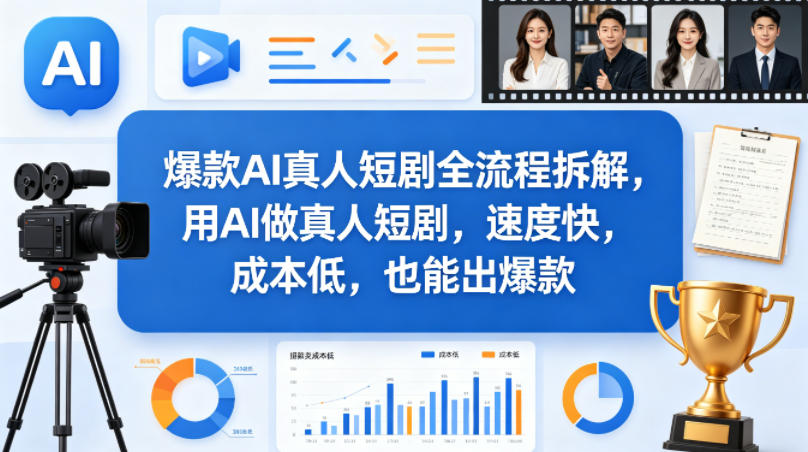 爆款AI真人短剧全流程拆解,用AI做真人短剧,速度快,成本低,也能出爆款-摇钱树
