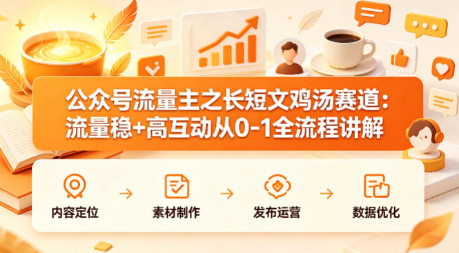 公众号流量主之长短文鸡汤赛道，流量稳+高互动，从0-1全流程讲解-摇钱树