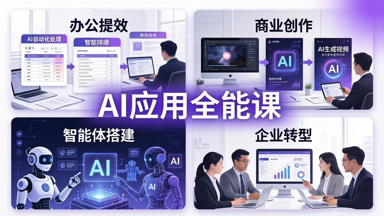 AIGC 应用师全能课-更新:办公提效、商业创作、智能体搭建、企业转型,一站式学会AI应用-摇钱树
