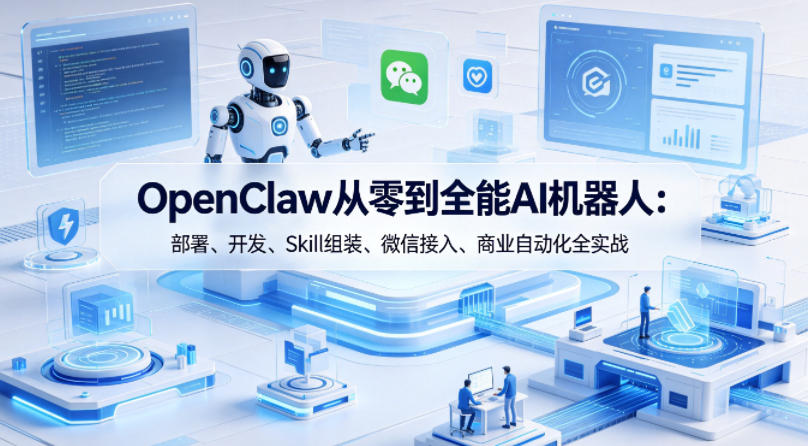 OpenClaw从零到全能AI机器人：部署、开发、Skill组装、微信接入、商业自动化全实战-摇钱树