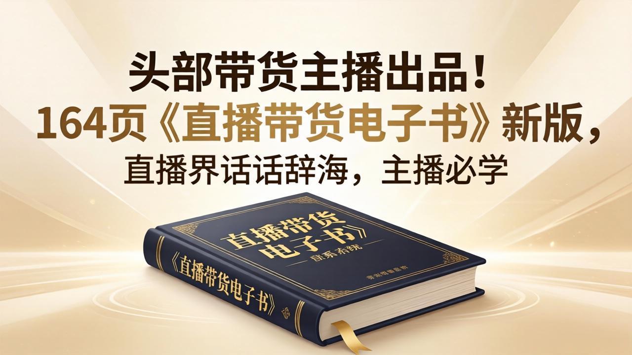 头部带货主播出品！164页《直播带货电子书》新版，直播界话术辞海，主播必学-摇钱树
