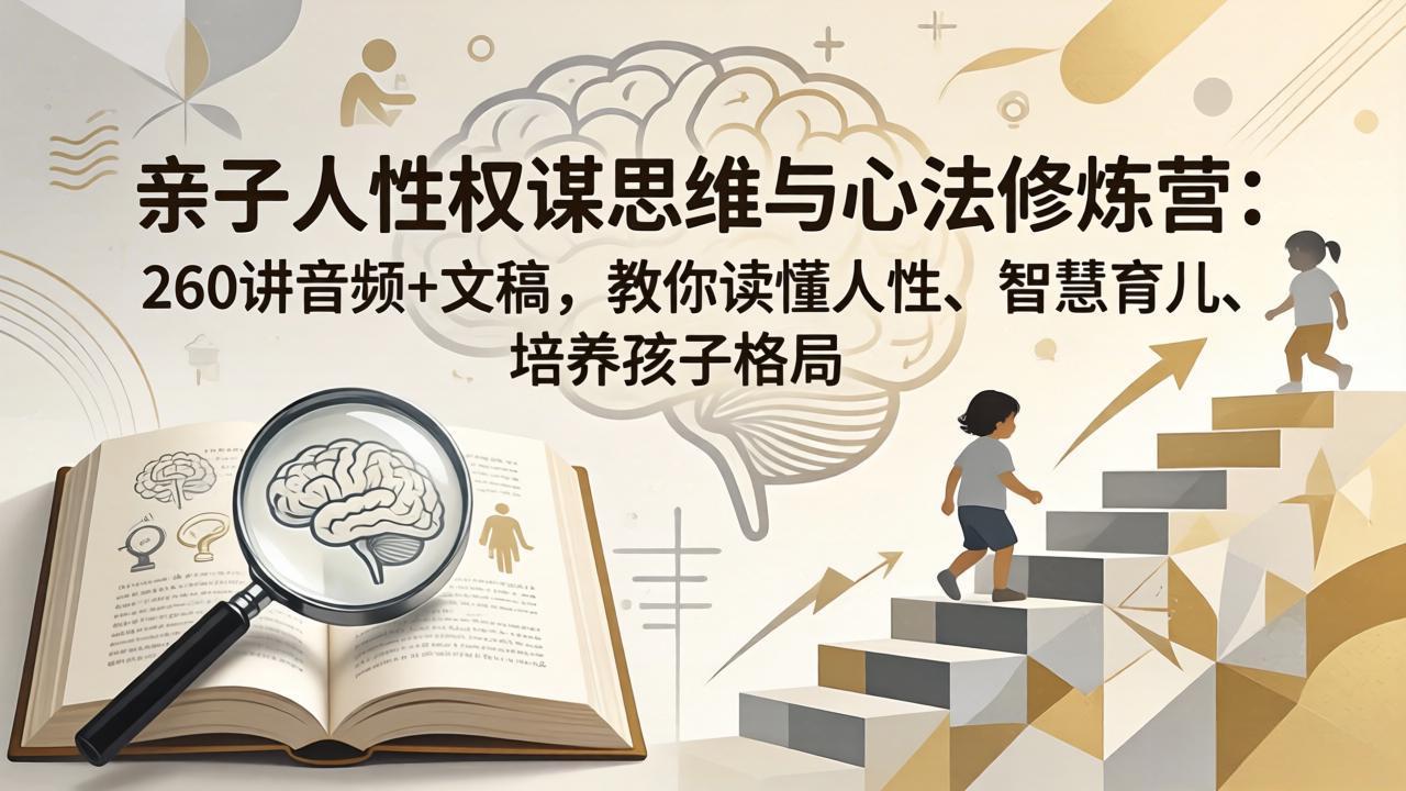 亲子人性权谋思维与心法修炼营：260讲音频+文稿，教你读懂人性、智慧育儿、培养孩子格局-日入300副业网