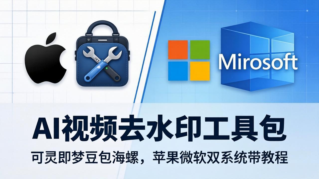AI视频去水印工具包：可灵即梦豆包海螺，苹果微软双系统带教程-钱眼网