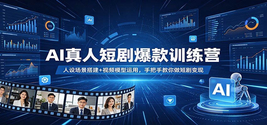 AI真人短剧爆款训练营：人设场景搭建+视频模型运用，手把手教你做短剧变现-摇钱树