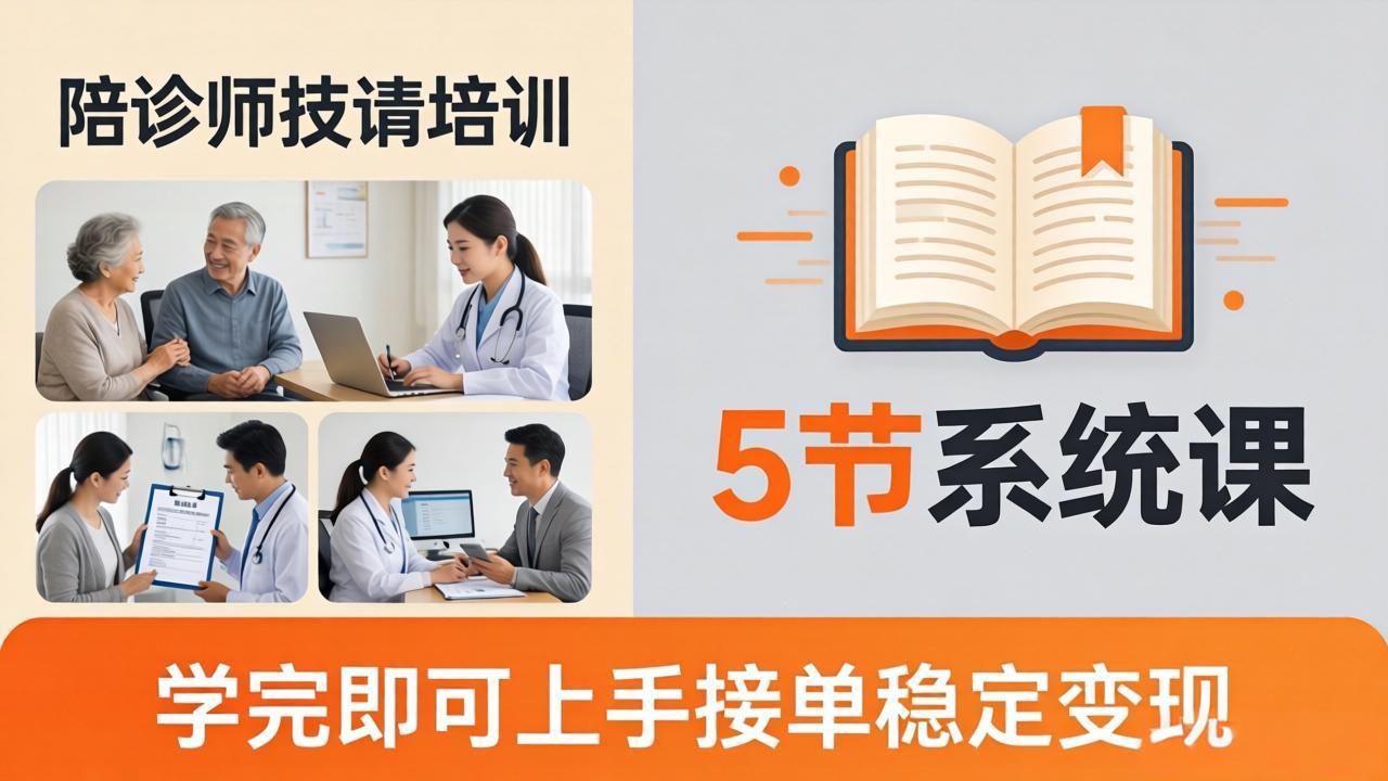 想做陪诊师不知从何下手？5节系统课教你掌握核心技能，学完即可上手接单稳定变现-财哥网创-全网最新项目自助网站