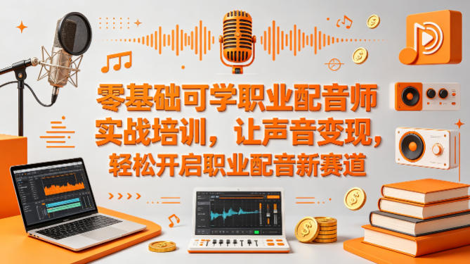 零基础可学职业配音师实战培训，让声音变现，轻松开启职业配音新赛道-摇钱树