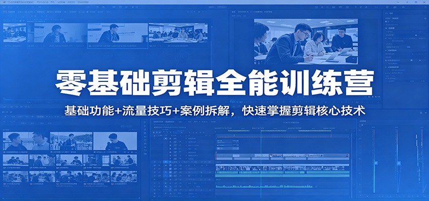 零基础剪辑全能训练营：基础功能+流量技巧+案例拆解，快速掌握剪辑核心技术-摇钱树