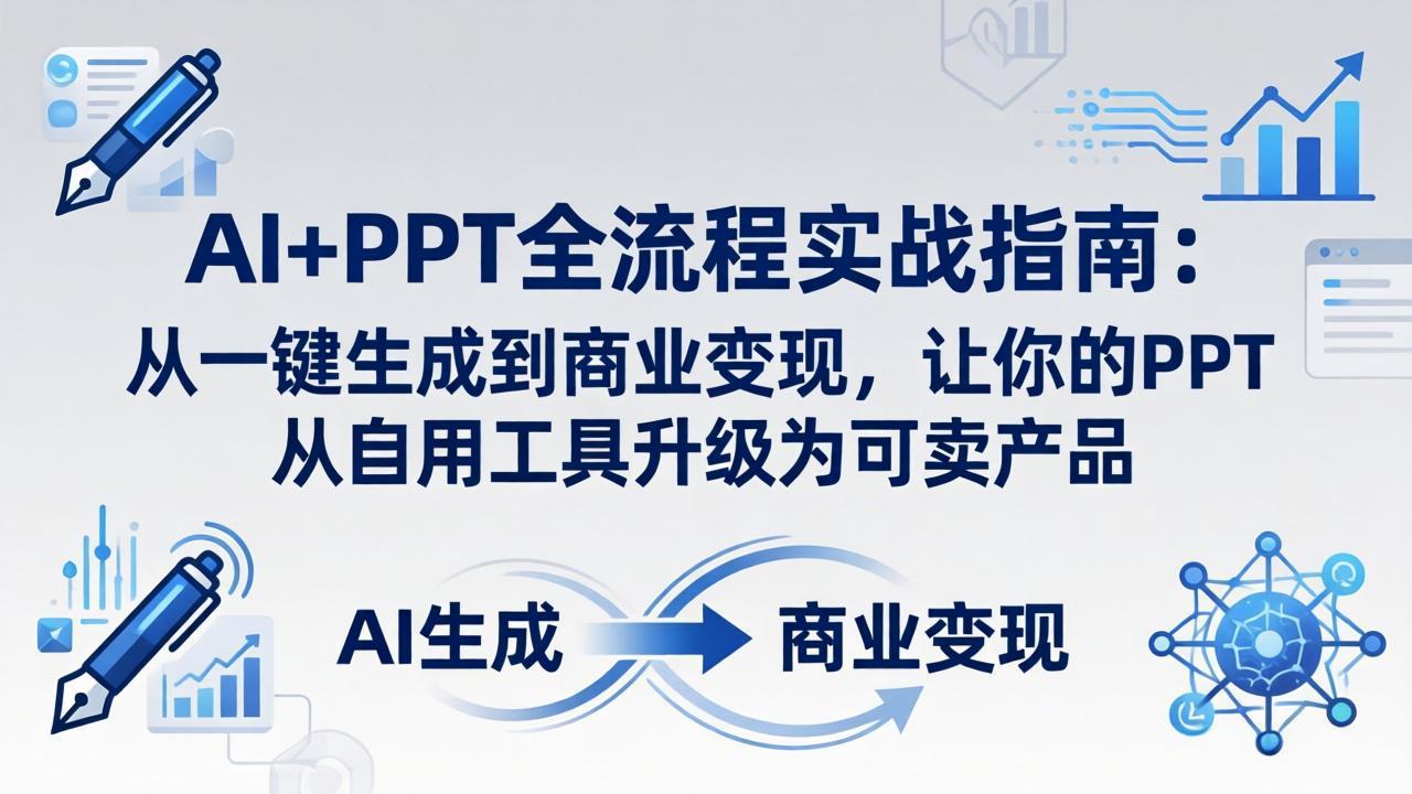 AI+PPT全流程实战指南-更新4月21：从一键生成到商业变现，让你的PPT从自用工具升级为可卖产品-摇钱树