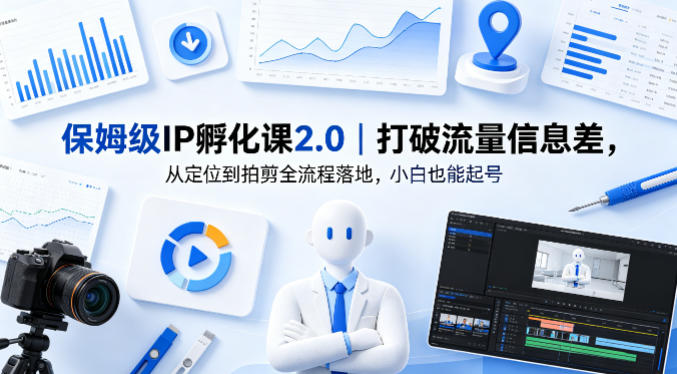 保姆级IP孵化课2.0｜打破流量信息差，从定位到拍剪全流程落地，小白也能起号-摇钱树