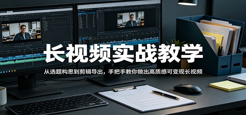 长视频实战教学，从选题构思到剪辑导出，手把手教你做出高质感可变现长视频-摇钱树