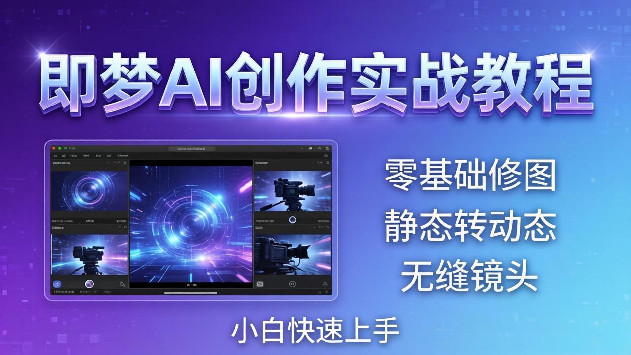 即梦AI创作实战教程，从零基础修图到AI导演，实战教学静态转动态+无缝镜头，小白快速上手-知富路