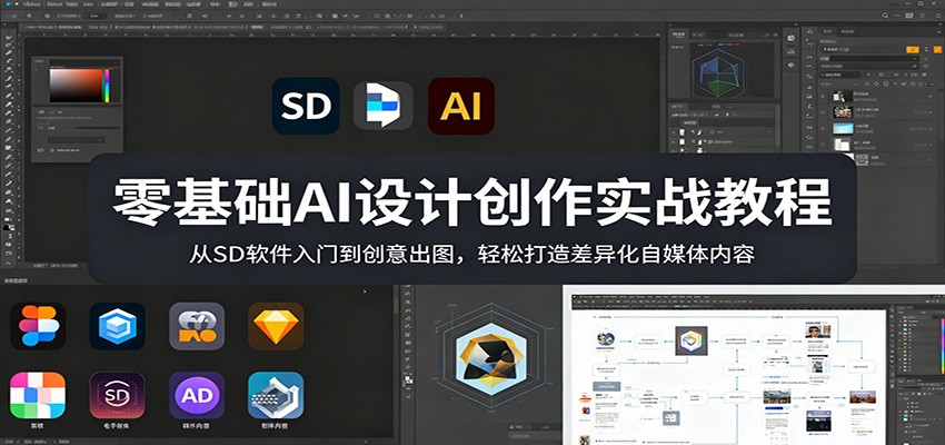 零基础AI设计创作实战教程：从SD软件入门到创意出图，轻松打造差异化自媒体内容-摇钱树