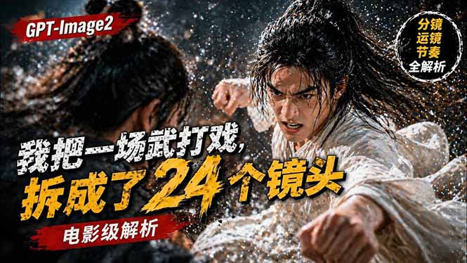 用GPT-Image2，把一段武打对决拆成24个连续镜头，从人物建立、动作衔接、运镜节奏，到情绪爆发-摇钱树
