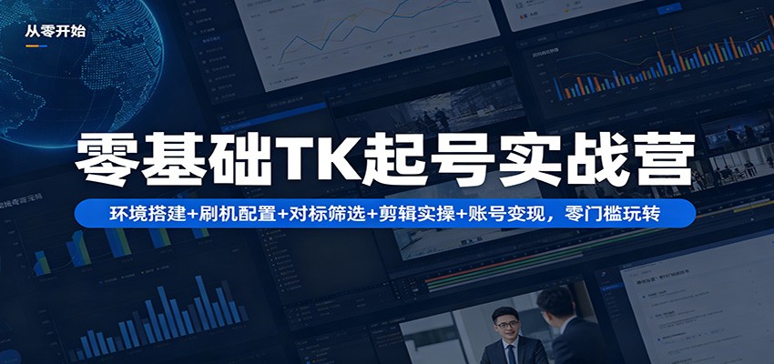 零基础TK起号实战营：环境搭建+ 刷机配置+对标筛选+剪辑实操+账号变现，零门槛玩转-摇钱树