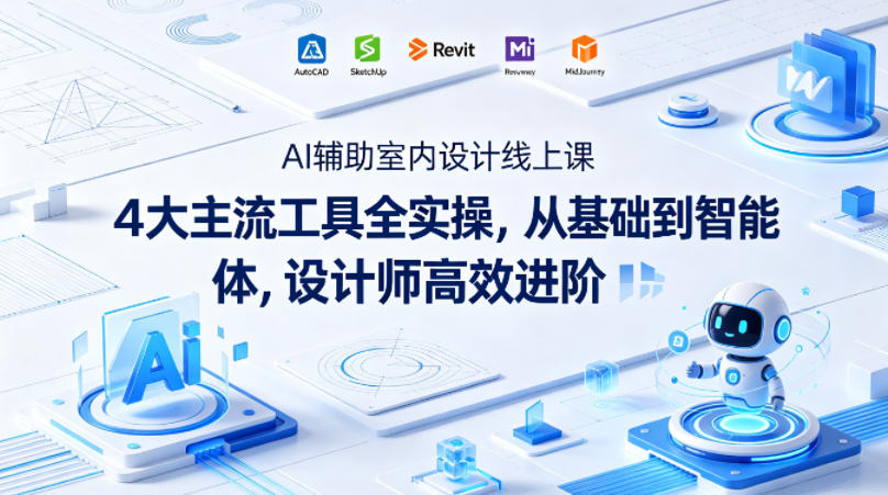 AI辅助室内设计线上课｜4大主流工具全实操，从基础到智能体，设计师高效进阶-摇钱树