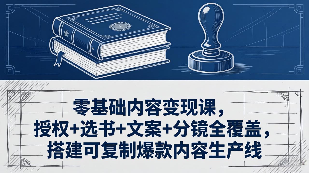 零基础内容变现课，授权+选书+文案+分镜全覆盖，搭建可复制爆款内容生产线-摇钱树