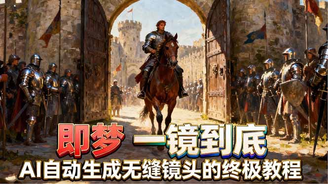 即梦AI一镜到底终极教程，智能补帧+运镜技巧，AI自动生成无缝丝滑长镜头高效出片-摇钱树
