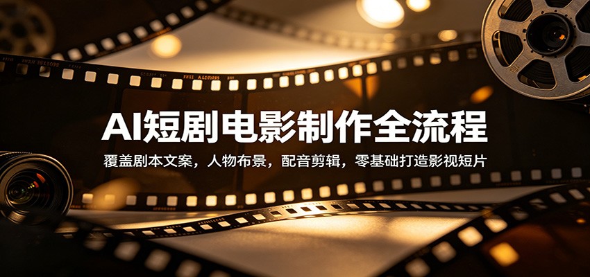 AI短剧电影制作全流程：覆盖剧本文案，人物布景，配音剪辑，零基础打造影视短片-摇钱树